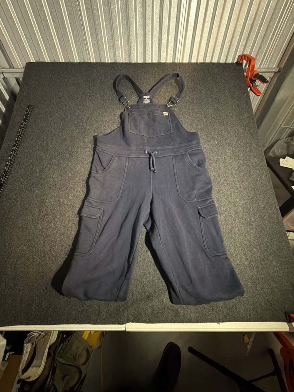 Duluth Trading Co Overalls Size M Blue Fleece Cargo Sweatpants